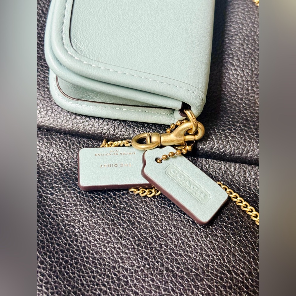 Coach Mini Dinky 14 - Light Blue Leather Crossbody with Gold Hardware - Picture 11 of 15